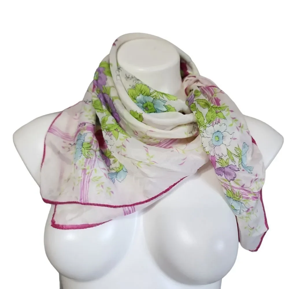 Vintage silk floral scarf
